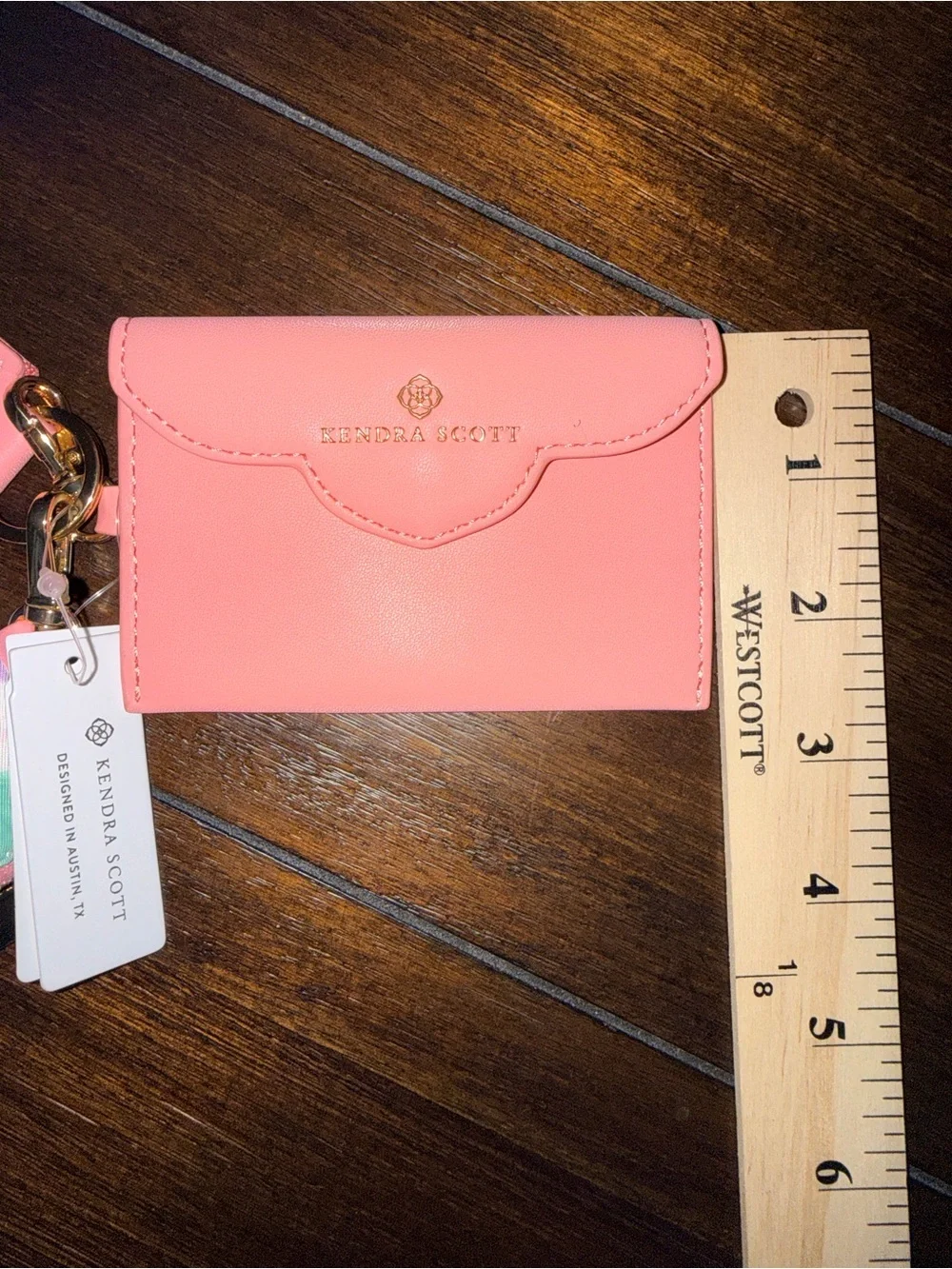 Kendra Scott Floral Dual Wallet Keychain/Wristlet - Pink/White - NWT